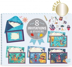 DJECO zestaw prezentowy zaproszeń Piraci