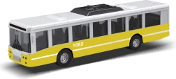 Autobus komunikacji miejskiej z napędem ciernym 16 cm – żółty