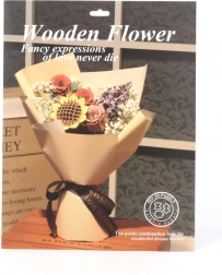 drewniana 3D dekoracyjna róża