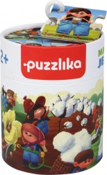 Puzzlika produkcja dżinsów – edukacyjne puzzle narracyjne dla dzieci, 15 elementów