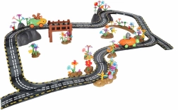 Magnetyczny tor wyścigowy z autkami, świecący, 310 elementów