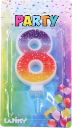 Świeczka imprezowa numer 8 Gwiazdy