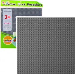 Płyta konstrukcyjna do klocków budowlanych szara 25,5x25,5 cm