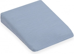 Muzelinowa poszewka na dziecięcą poduszkę – klin New Baby Standard 30 × 37 cm, niebieska