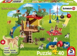 Puzzle SCHMIDT SCHLEICH szczęśliwe pieski, 40 elementów + figurka