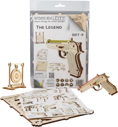 Drewniane puzzle 3D pistolet Legend BRT‑19 WOODEN CITY (31 elementów)