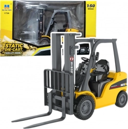 Metalowy wózek widłowy Huina żółty 1:50