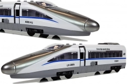 Pociąg Pendolino z napędem, biały, ze światłem i dźwiękiem