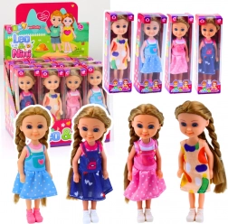 Mini laleczka z długimi włosami w sukience 15 cm