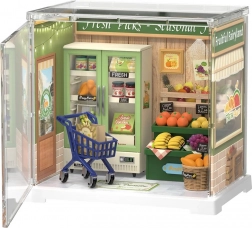 RoboTime 3D drewniana miniatura – sklep z owocami i warzywami
