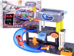 Dwupoziomowa myjnia aut z bieżącą wodą, windą i efektami