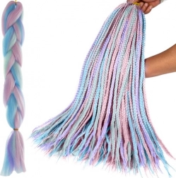 Syntetyczne włosy ombre fioletowo–niebieskie