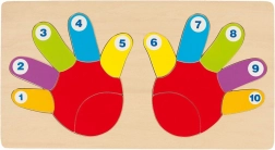 drewniane puzzle wkładane ręce goki