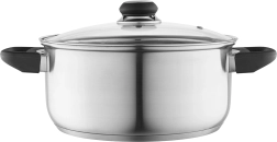 Altom Design garnek ze stali nierdzewnej Emilio 4,2 l, 24 cm ze szklaną pokrywką