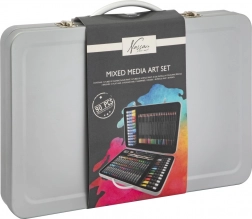 Zestaw przyborów plastycznych w metalowej walizce