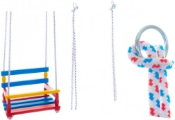 Kolorowa drewniana huśtawka 38 × 30 cm, udźwig 80 kg
