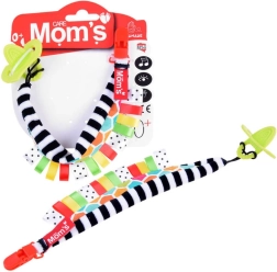 Hencz Toys kolorowa klamra do smoczka z silikonowym gryzakiem