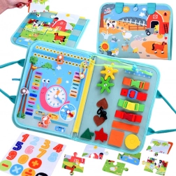 Montessori sensoryczna książeczka z aktywnościami dla dzieci