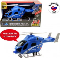 Policyjny helikopter na napęd cierny z światłem i dźwiękiem 20 cm MaDe