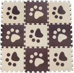 Piankowe dziecięce puzzle podłogowe – brązowe łapki 29,5 × 29,5 cm