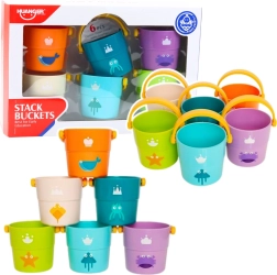 Zestaw kolorowych kubeczków do przelewania dla dzieci