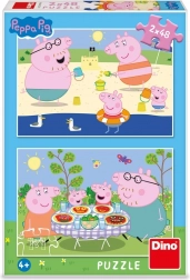 Puzzle Peppa Pig na wakacjach 2×48 elementów