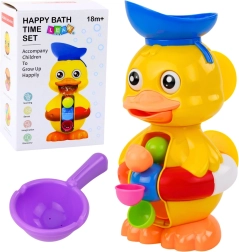 Interaktywna kąpielowa zabawka kaczuszka z młynkiem wodnym i przyssawkami