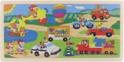 Drewniane puzzle transport 96 elementów