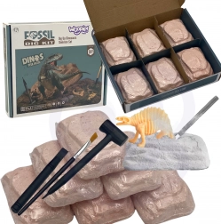 WOOPIE zestaw wykopaliskowy 6w1 szkielety dinozaurów małego archeologa