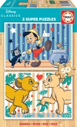 Educa drewniane puzzle Disney klasyka 2×50 elementów