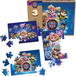 Drewniane puzzle PAW PATROL The Mighty Movie – 3 zestawy