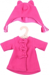 Różowy płaszczyk z czapeczką dla lalki 38 cm BIGJIGS TOYS