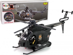 Wojskowy helikopter ze skrzydłami i efektami świetlnymi na baterie