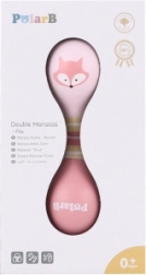 Drewniana dwustronna grzechotka (marakas) z lisiczką Polar B