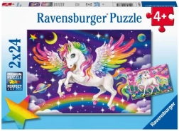 Puzzle Ravensburger – jednorożec i pegaz 2×24 elementów