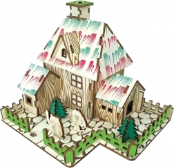 Drewniane puzzle 3D Chatka czarownicy WOODCRAFT