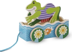 Drewniana zabawka do ciągnięcia Żabie wyścigi
