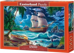 Puzzle 1500 elementów – Statek i plaża Pierwsza noc Nowa Ziemia