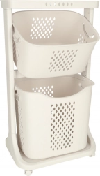 Dwupoziomowy mobilny organizer na pranie i zabawki