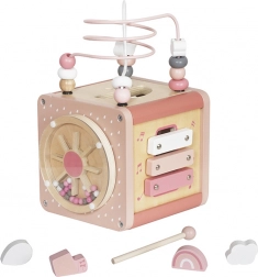 Drewniana kostka Montessori aktywizująca i edukacyjna