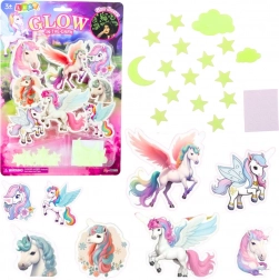 Fluorescencyjne naklejki na ścianę – jednorożce i gwiazdki