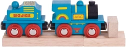 Niebieska lokomotywa z tendrem i 2 torami od Bigjigs Rail