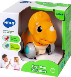 Interaktywny plastikowy dinozaur na kółkach z napędem i ruchomą szczęką