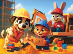 drewniane puzzle Wooden City wesoły zespół, 40 elementów