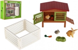 Królikarnia z wybiegiem i akcesoriami dla dzieci