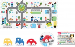 Miękkie piankowe bloki z autkiem – miasto, 8 szt.