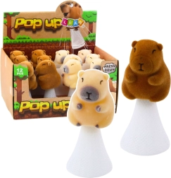 Skacząca kapibara Pop Up beżowo‑brązowa 10 cm