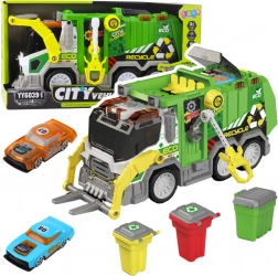 Miejskie śmieciarki ze światłami i dźwiękami