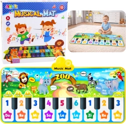 Interaktywna muzyczna mata zoo – pianinko dla dzieci, 10 klawiszy i 10 melodii