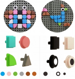 Masterkidz zestaw kołeczków w kształcie figur geometrycznych 64 szt. do tablic STEM